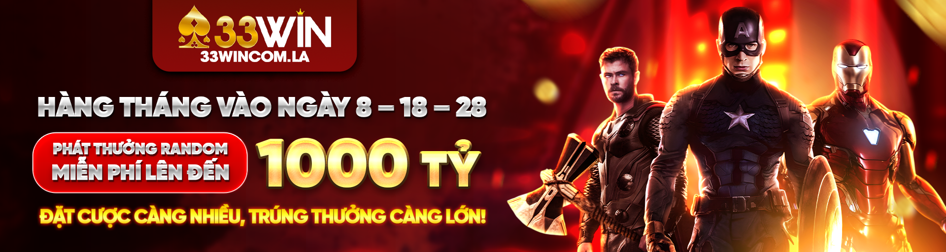 Banner 33win phát thưởng 1 tỷ đồng